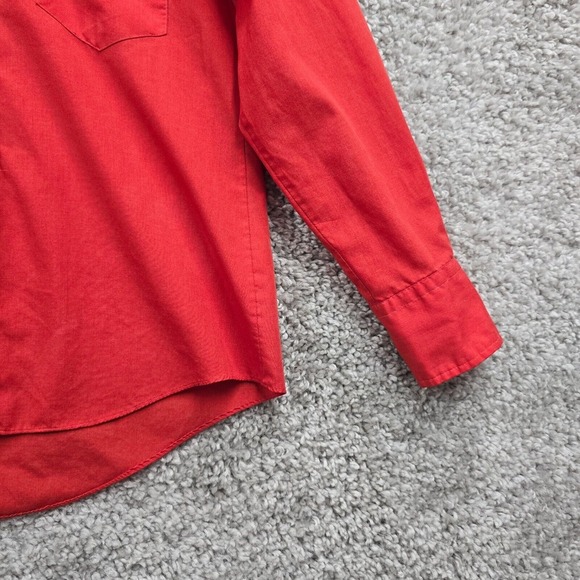 High Country Shirt Mens Medium Orange Western Pearl Snap Cowboy Rodeo Ranchwear‎ - Picture 2 of 13